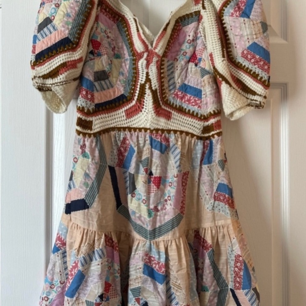 NWOT Sea New York Patchwork Quinn Crochet Top Mini Dress - Picture 5 of 8